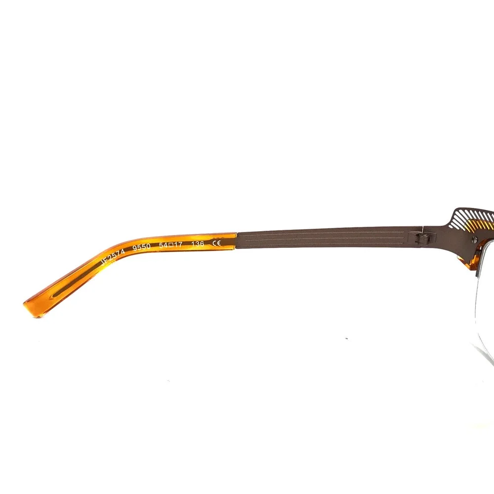 J.F. Rey Eyeglasses Frames JF2574 9550 Brown Orange Cat Eye Half Rim 54-17-136